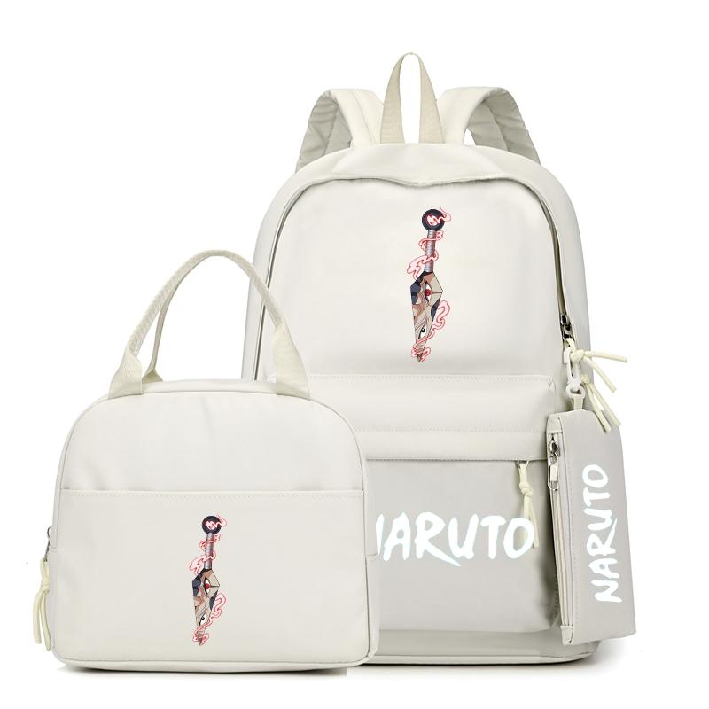 3Pcs/set Anime Naruto Backpack with Lunch Bag for Girl Boy Student Back To School Bookbag Schoolbag Men Women Leisure Travel Bag