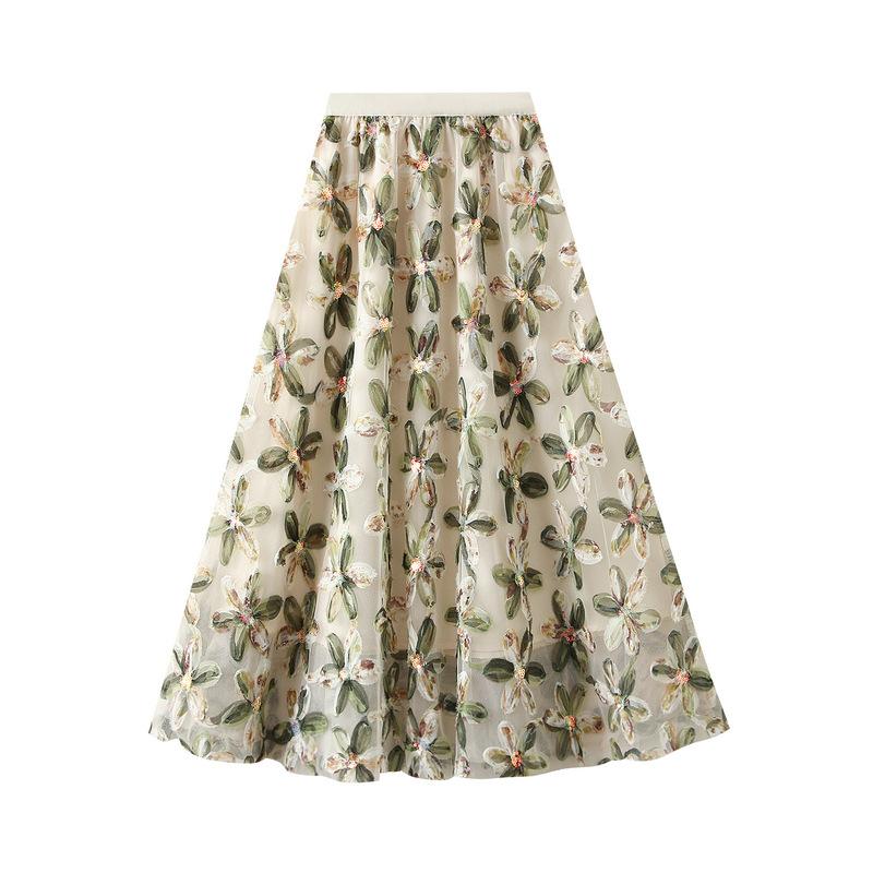 

Tulle Skirts for Women A Line Fairy Tiered Skirt Midi High Elastic Waist Long Skirt Layered Flowy Swing Tutu Skirt Women s Mesh High Waist Maxi Skirts One size зелений