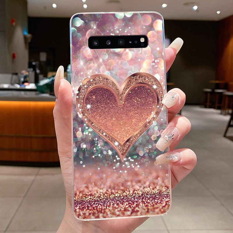 

Phone Case For Samsung Galaxy S10 5G Capa Coque Butterfly Bow Protective Casing Transparent Soft Silicone TPU Cover Fundas Samsung S10 5G