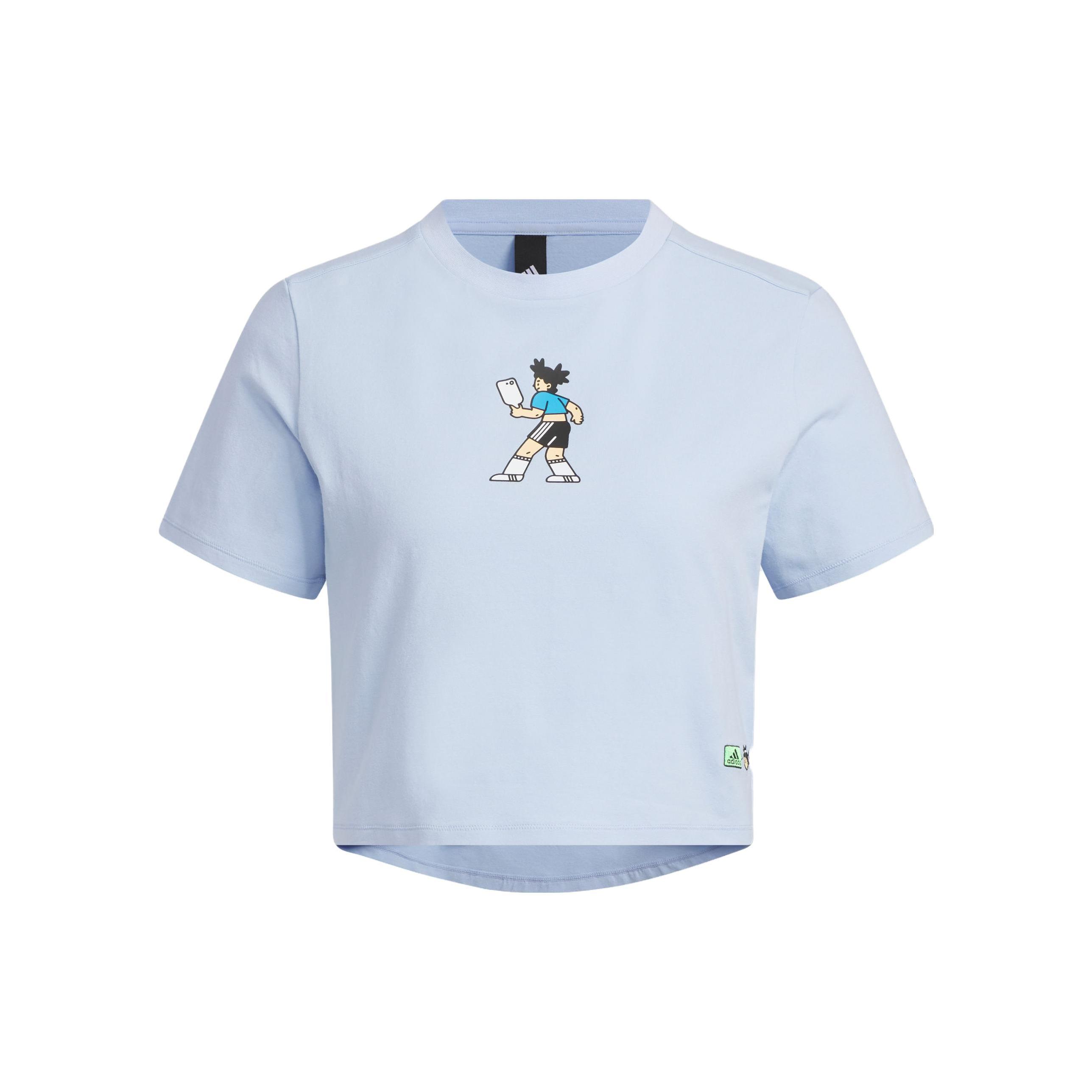 

New Adidas Crop Top Women s Light Pink Blue HY2819 L