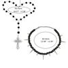 Gothic Black Pearl Cross Jesus Pendant Choker Prayer Beads Rosary Necklace for Women Punk Vintage Chain 2026 Neck Jewelry New