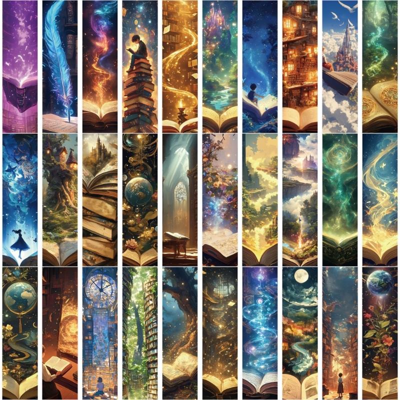 

30 листов/набор креативных закладок, маркер для книг Fantasy Reading, эстетические бумажные закладки, маркеры для страниц для учителей и учеников 1