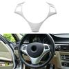 Silver/Carbon Fiber Steering Wheel Trim Cover for BMW 3 Series E90 E92 E93 2005-2012 Interior Decoration Car Styling Modification Molding Sticker