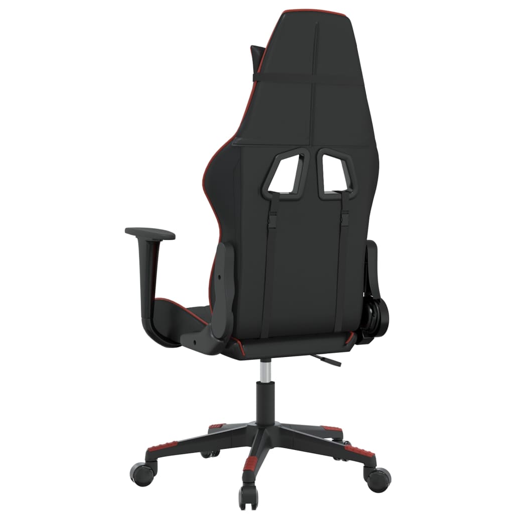 Gaming Chair in Black and Burgundy Artificial Leather