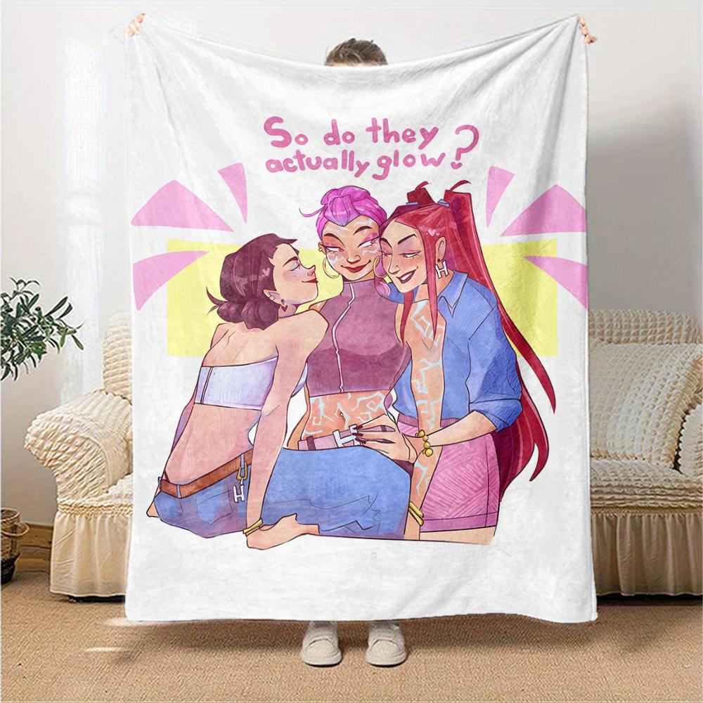 1pc KPop Demon Hunters30 Blanket, Gift, for Men and Women, Soft Blanket, Good for Sofa Bed Couch Travel, Lightweight Flannel Blanket