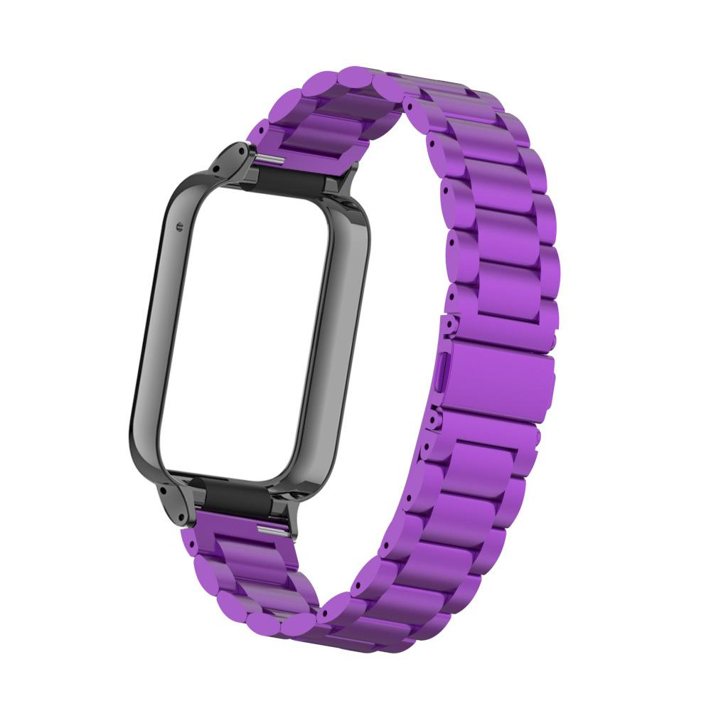 

Для Xiaomi Mi Band 8 Pro Ремінець для годинника з нержавіючої сталі Металевий ремінець Захисний кейс для mi band 8 pro Браслет Захисний чохол Рамки фіолетовий