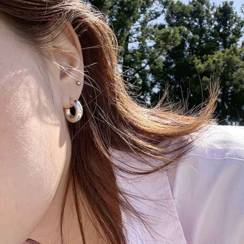 modernlike 14k gold-filled silver basic bold open ring earrings