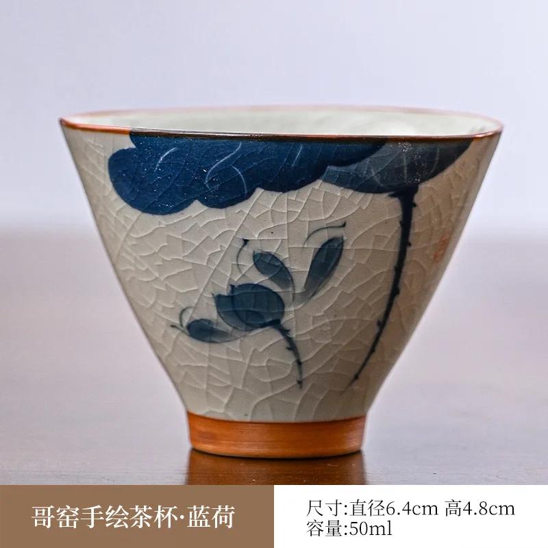 Handbemalte Keramik Teetasse Vintage Chinesische Kung Fu Teeschale Teehaus Trinkgeschirr Haushalts-Teeartikel Dekorationen 2025 Neu