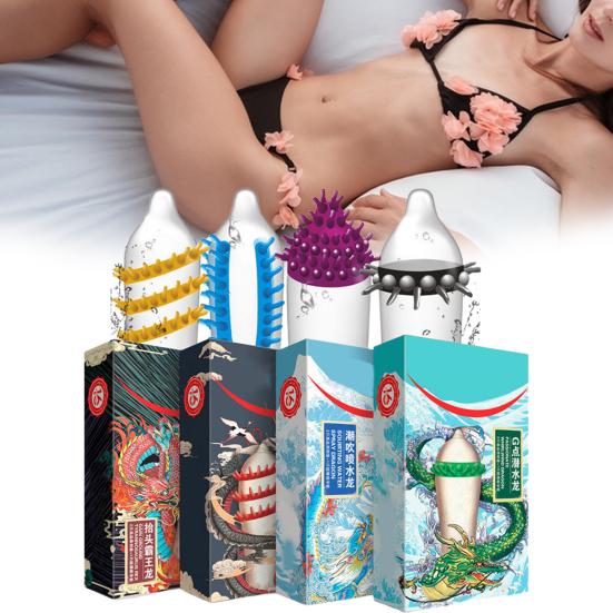 3Pcs/Box Sexual Condoms Various Shapes Bouncy Fun Elasticity Safe Enhanced Pleasure Soft Natural Latex Rubber Condom for Dating