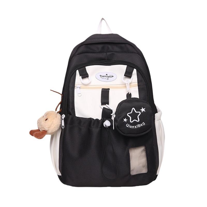 Schoolbag Korean Sweet School Bag for Girls Junior High School Students Simple Versatile Large Capacity Backpack for High School Students Female 