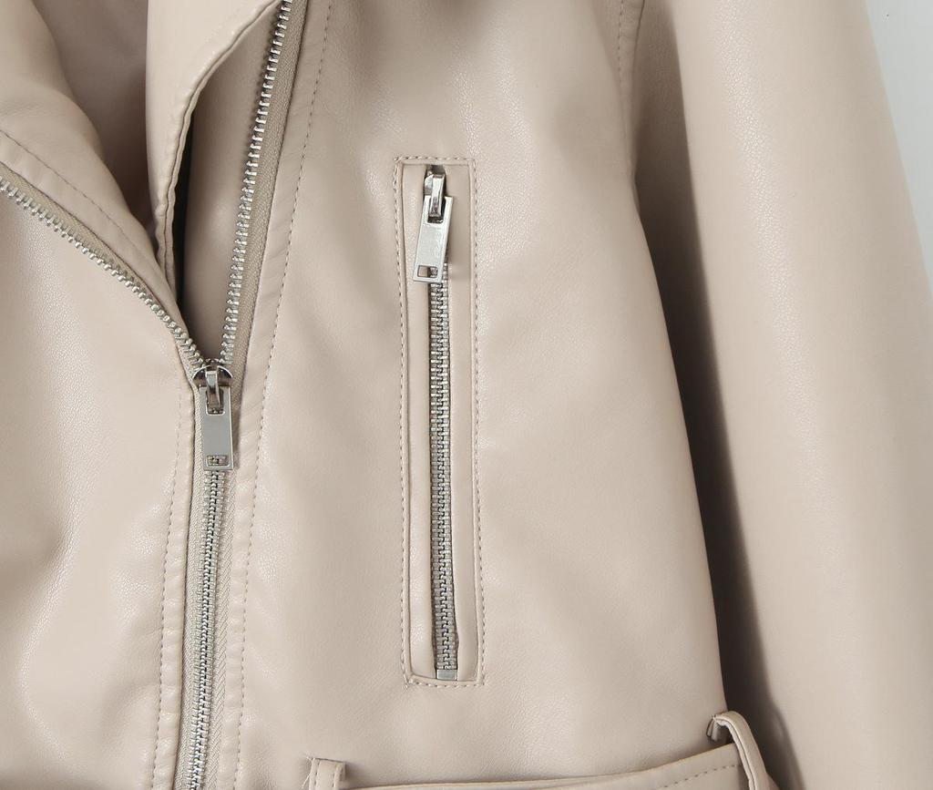 2025 European & American Washed Faux Leather Motorcycle Jacket - New Autumn/Spring Collection