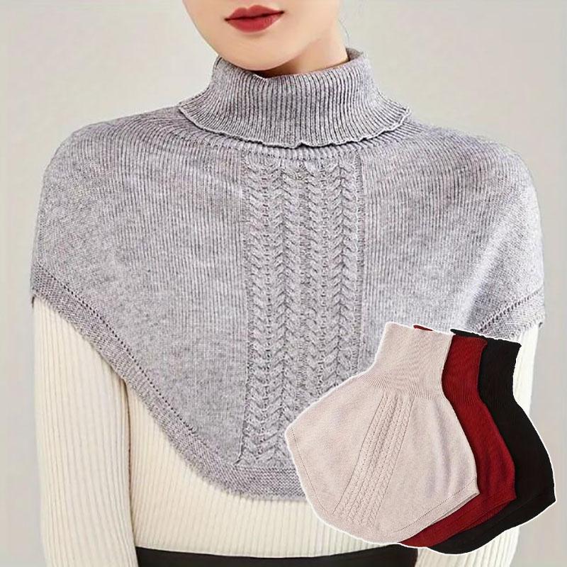 Damen Wollstrick Ring Schal Winter Rollkragen Halstuch Warm Weich Kaschmir Kurze Wickel Mode Korea Falscher Kragen Mädchen