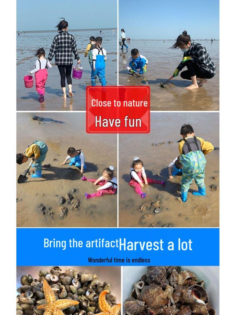 Tide-Chasing Beach Tool Set: Kids' Clam Diggers & Crab Catching Gear