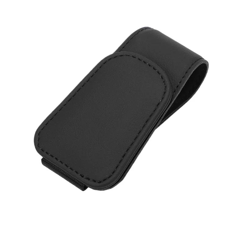 

Black Car Eyeglasses Storage Clip Visor Sunglasses Car Sunglasses Clip Ticket Clip Multifunction Card Microfiber Leather чёрный