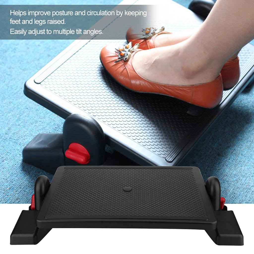 Portable Ergonomic Foot Pedal Rest Adjustable Height for Office Home Use