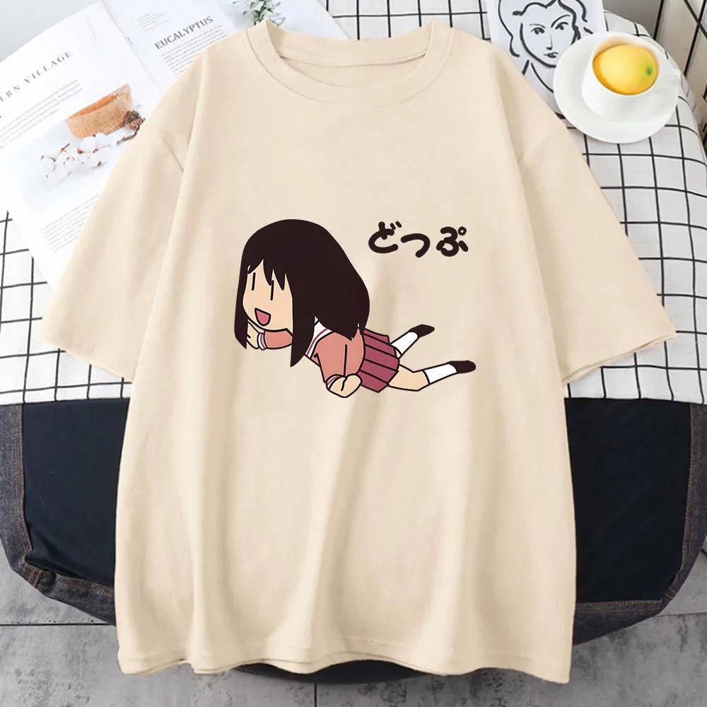 Azumanga Daioh Ayumu Kasuga Tshirts Fly Enjoy Happy Time T-shirts 100% Cotton Cartoon T Shirts Summer Tops