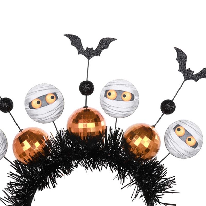 Headdress Halloween Disco Headwear Disco Ball Garland for Stall Market Shining Mirror Ball Halloween Headpiece