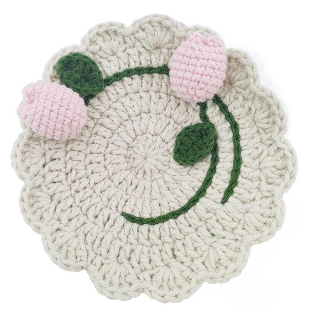 

Cute Handmade Finished Cup Mat Lotus Leaves Shaped Drink Coaster Kitchen Accessory tulip shaped