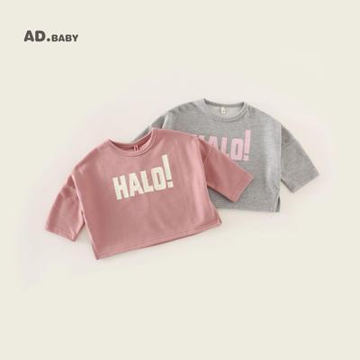 Trendy Kids' Letter Print Long Sleeve Top - Unisex Autumn T-Shirt for Children