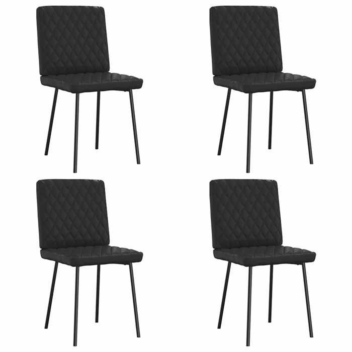 VidaXL Dining Chairs Set of 4 Black Faux Leather, Chair, Living Room Chair, Accent Chair, Kitchen Chair, Seat At 3315218