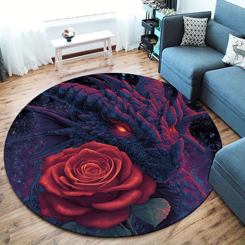 

Beautiful roses Round Area Rug,Carpet Rug for Living Room Bedroom Sofa Playroom Decor,Non-slip Floor Mat 80cmx80cm