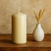 3x Ivory Pillar Candle 60x120mm Single Home Decor