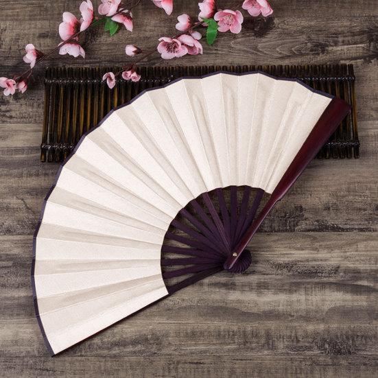 Folding Fan Smooth Opening Solid Color Decorative Bamboo Frame 10 Inches Chinese Style Handheld DIY Blank Fan Home Decor