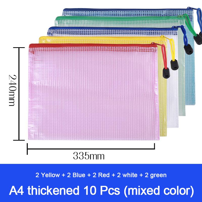 

10 шт. сетчатый мешок на молнии сумка для документов водонепроницаемая папка-файл на молнии A4 A5 A6 школьные канцелярские принадлежности пенал сумки для хранения