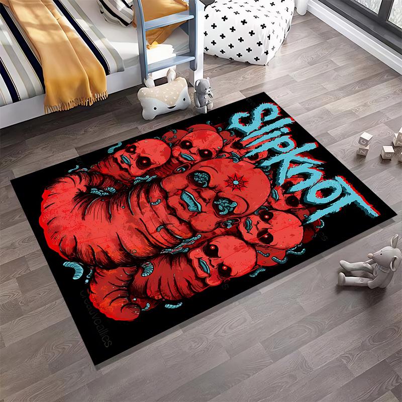"Slipknot Themed Horror Worm Design Rug - Non-slip rug suitable for living room and bedroom sofas"