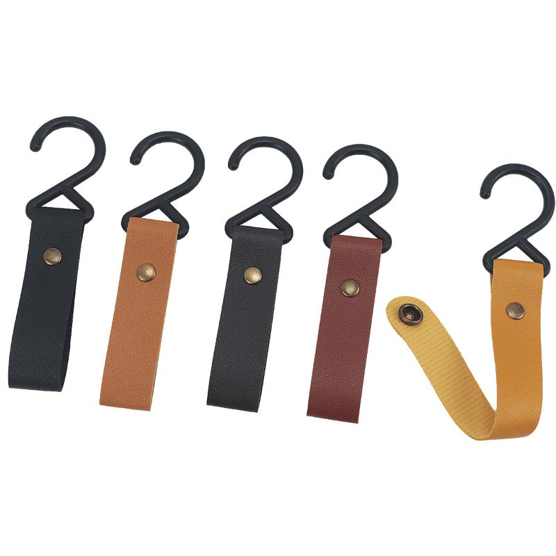 1/5Pcs Outdoor Camping Hooks Leather Hanging Hooks S-Shaped Rack Portable Camping Hangers Home Kitchen Storage Supplies