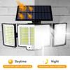 348 LED Motion Sensor Outdoor Light with RC Solar Outdoor Bright 3 Head Solar Flood IP65 Waterproof Security Detection Light