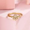 YILUOCD   CopperSun and Moon Ring Set for Women Sparkling Cubic Zirconia Stackable Rings Promise Couple Fine Jewelry