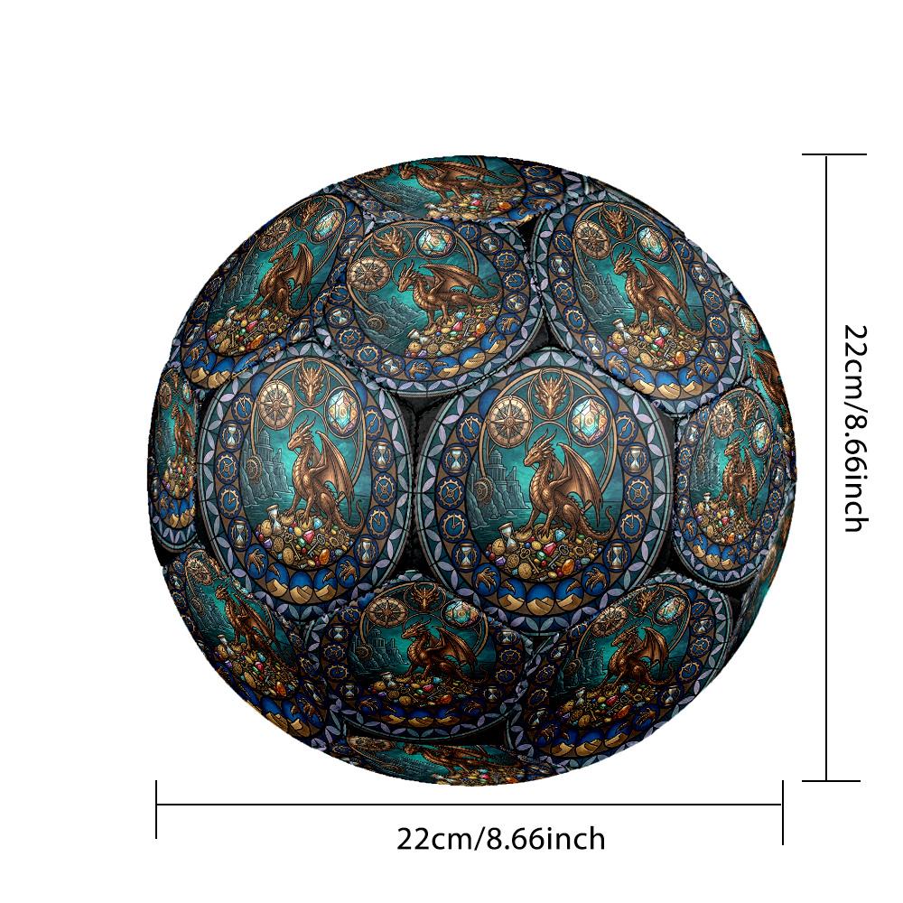 Dragons Treasures Time Round Football Size 5 Adult Ball Suitable for Training Matches and Outdoor Team.