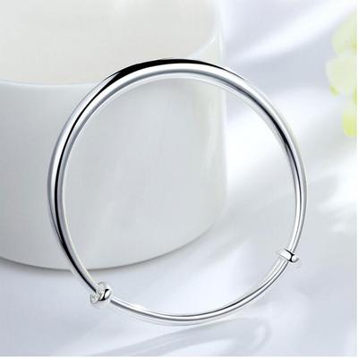 925 Sterling Silver Bangles Simple Adjustable Bracelets & Bangles For Women S-B55