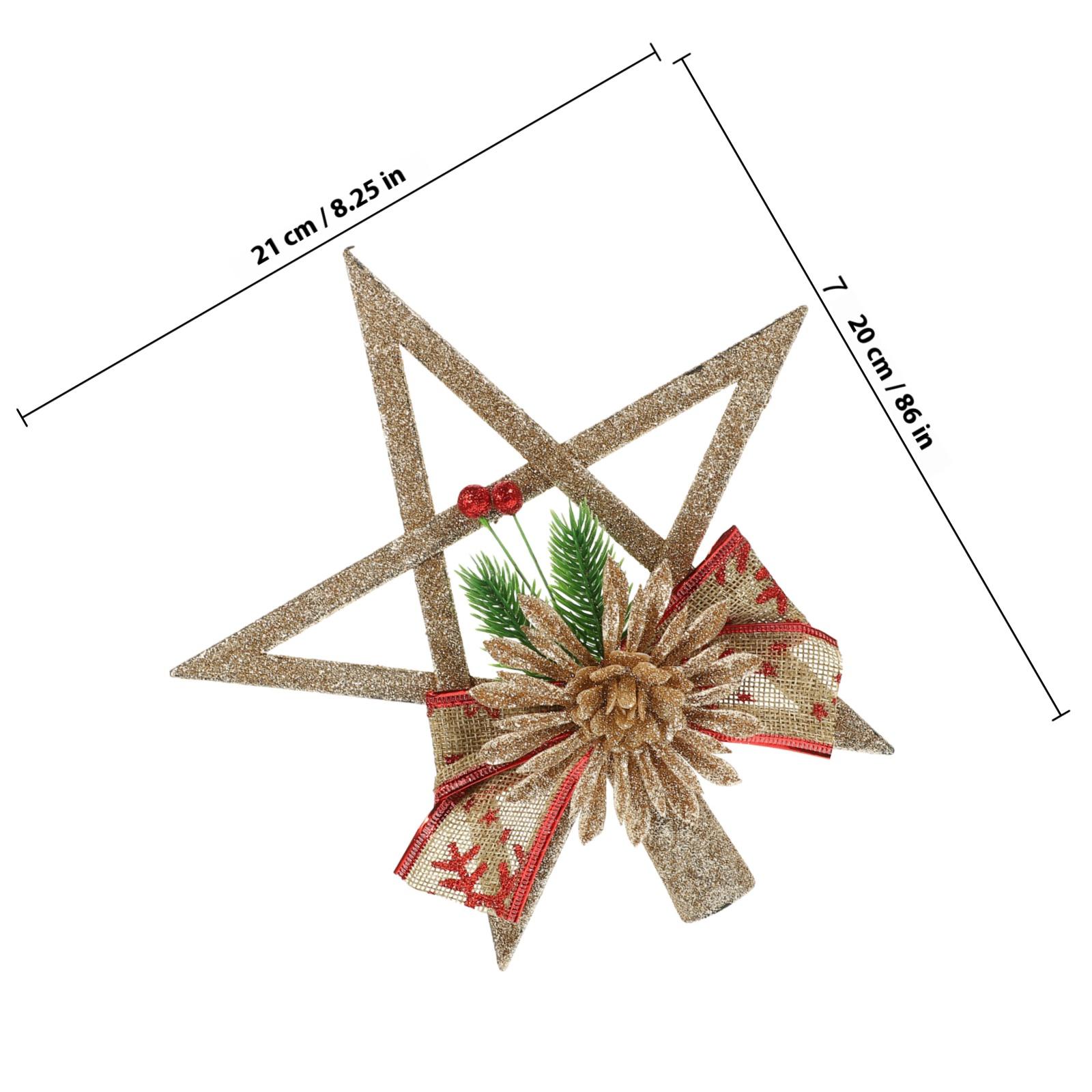 Christmas Tree Star Topper Exquisite Five-Pointed Solid Color Star Adornment Holiday Decoration Xmas Tree Decoration