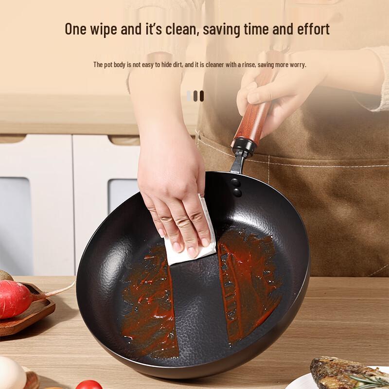 Jincun Zhangqiu Wrought Iron Flat Bottom Frying Pan