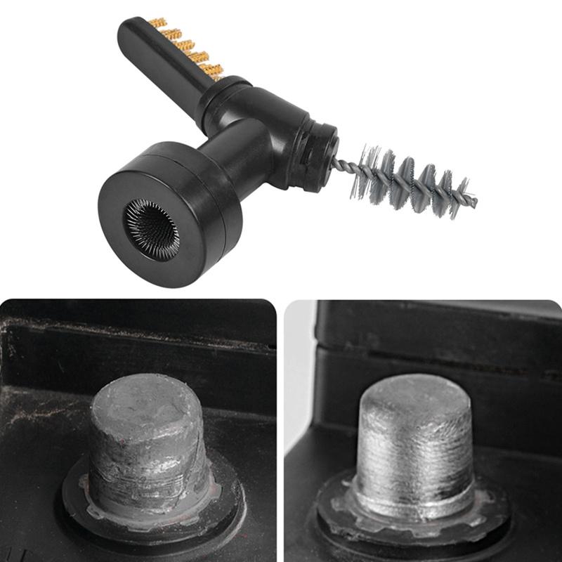 1PC Car Battery Terminal Cleaning Brush Set Battery Post Cleaner Tool with Steel Wire Bristles