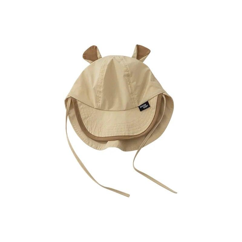 

Весенне-летняя детская шапка, быстросохнущая защита шеи, детская солнцезащитная кепка с мультяшными медвежьими ушками, панамы для девочек и мальчиков хаки