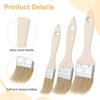3Pcs Natural Bristle Pastry Brush, Pastry Brush Wooden Handle Basting and BBQ Brushes Kitchen Baking Brushes for Cooking, Butter, Oil, Grilling &