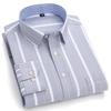Men's Social Shirts Long Sleeve 100%Pure Cotton Oxford Buttoned Plaid Formal Male Casual Clothes Oversized Shirt 6XL 7XL