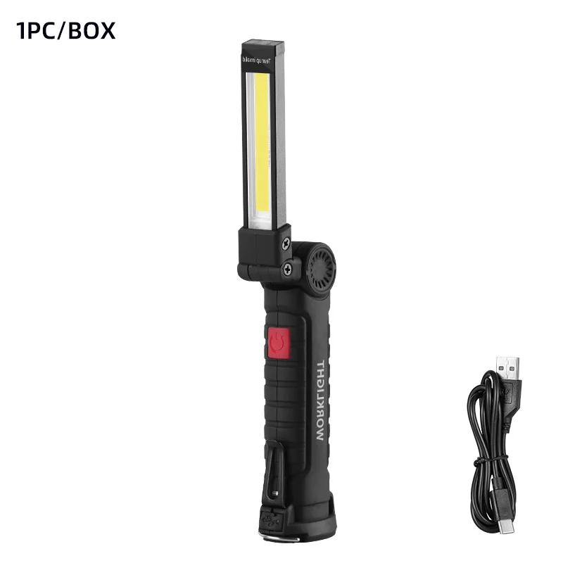 Rechargeable Camping LED Flashlight Work Light with Magnet and Hook IP64 Waterproof 5 Lighting Modes Suitable for Night Work