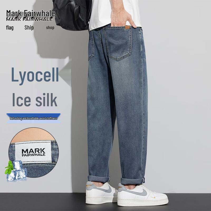 MARK FAIRWHALE Men s Ice Silk Straight Jeans 32