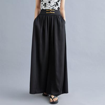 Dames Zomer Satijn Dunne Casual Comfort Lange Wijde Pijpen Broek