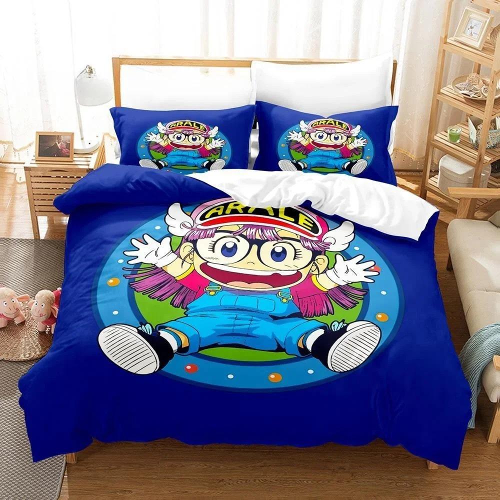 

3D Cartoons Bed Sheet Set Kawaii Arale Bedding Set Single Twin Full Queen King Size Bed Set Adult Kid Bedroom Duvet cover Sets 70x133cm 2pcs