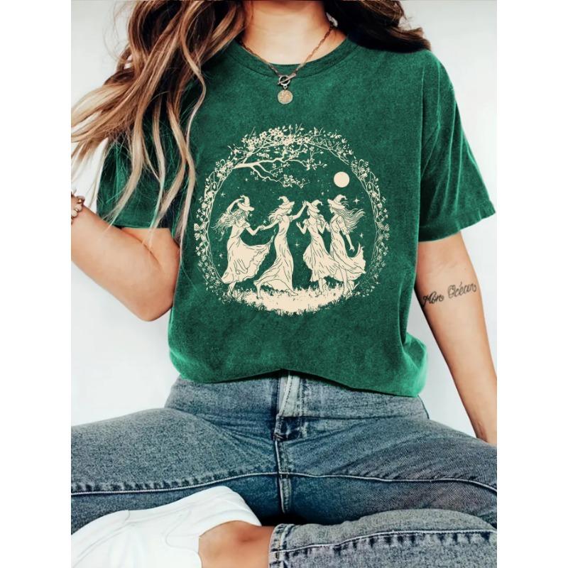 Women's Summer New Fashion Short-sleeved Halloween Printing Trend T-shirt Tops