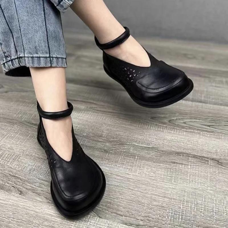 

Модная новая обувь-лодочка с большим круглым носком, с петлей на ноге и задней молнией для лета 2025 40