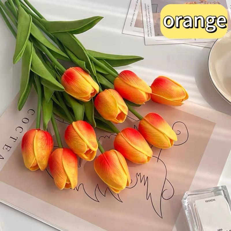 Künstlicher Tulpenblumenstrauß Echte Haptik PE-Schaumstoff Kunstblume für Hochzeitsdekoration Blumen für Zuhause Gartendekorativ