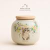 Ruyao Crackle Glaze Cute Cat Ceramic Tea Caddy