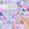 52pcs Christmas Snowflake Window & Notebook Decorative Stickers, PVC Waterproof