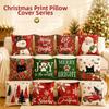 4Pcs Snowman Holiday Cushion Cover Xmas Tree Throw Cushion Case Christmas Pillow Covers Bedroom